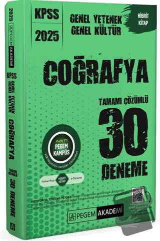 2025 KPSS Genel Yetenek Genel Kültür Coğrafya Tamamı Çözümlü 30 Deneme