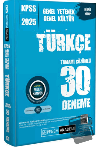 2025 KPSS Genel Yetenek Genel Kültür Türkçe Tamamı Çözümlü 30 Deneme -