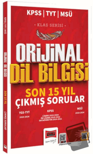 2025 KPSS TYT MSÜ Klas Serisi Orijinal Dil Bilgisi Son 15 Yıl Çıkmış S