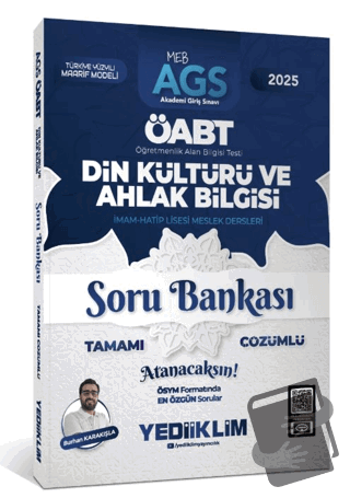 2025 MEB AGS ÖABT Din Kültürü ve Ahlak Bilgisi Tamamı Çözümlü Soru Ban