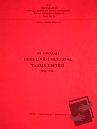 294 Numaralı Hınıs Livası Mufassal Tahrir Defteri (963/1556) - Kolekti