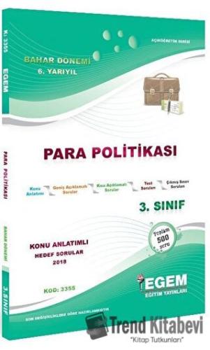 3. Sınıf 6. Yarıyıl Para Politikası Konu Anlatımlı Hedef Sorular, Kole