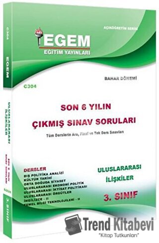 3. Sınıf Uluslararası İlişkiler Son 6 Yılın Çıkmış Sınav Soruları - Ko