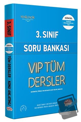 3. Sınıf VIP Tüm Dersler Soru Bankası Mavi Kitap - Kolektif - Editör Y