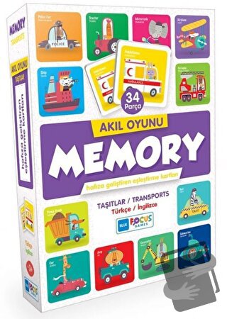 34 Parça Memory Taşıtlar Akıl Oyunu - Kolektif - Blue Focus Yayınları 