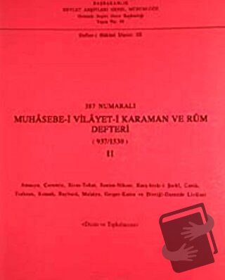 387 Numaralı Muhasebe-i Vilayet-i Karaman ve Rum Defteri (937-1530) - 