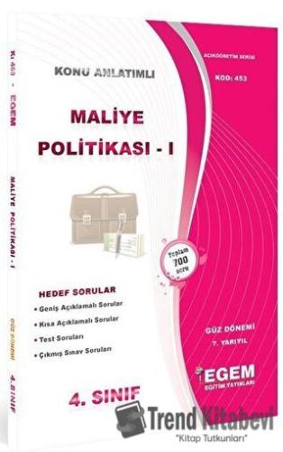 4. Sınıf 7. Yarıyıl Maliye Politikası 1 Konu Anlatımlı Soru Bankası (K