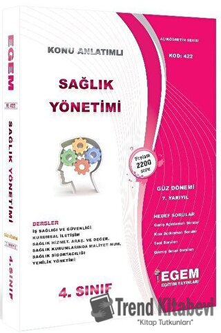 4. Sınıf 7. Yarıyıl Sağlık Yönetimi Konu Anlatımlı Soru Bankası (Kod 4