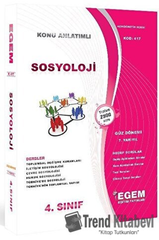 4. Sınıf 7. Yarıyıl Sosyoloji Hedef Sorular (Kod 417), Kolektif, Egem 