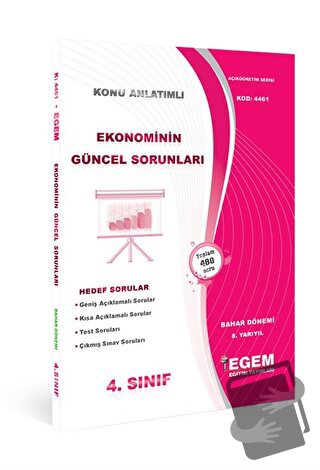 4. Sınıf 8. Yarıyıl Konu Anlatımlı Ekonominin Güncel Sorunları - Kod 4