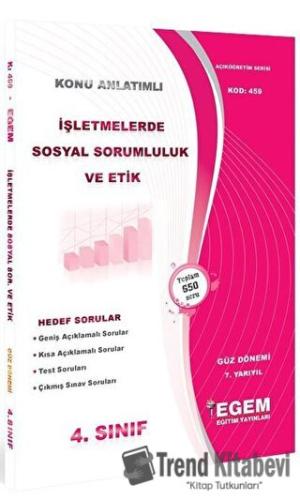 4. Sınıf İşletmelerde Sosyal Sorumluluk ve Etik Hedef Sorular (Kod 459