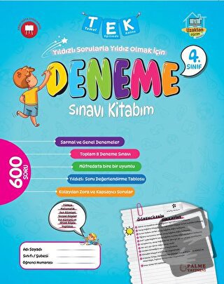 4. Sınıf Tek Deneme Sınavı Kitabım - Kolektif - Palme Yayıncılık - Fiy