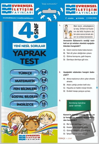 4. Sınıf Tüm Dersler Yaprak Test - Kolektif - Evrensel İletişim Yayınl