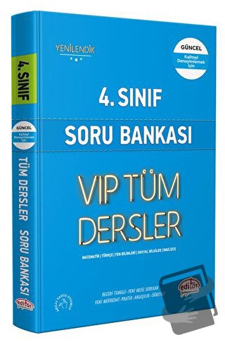 4. Sınıf VIP Tüm Dersler Soru Bankası Mavi Kitap - Kolektif - Editör Y