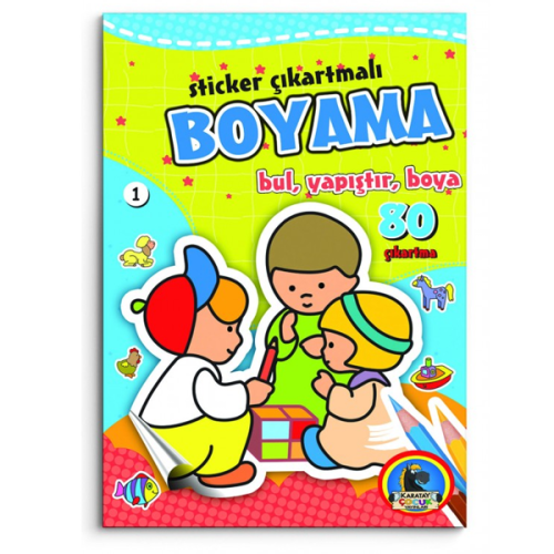 4E Boyama Kitabı Sticker Çıkartmalı Bul Yapıştır Boya 80 Syf Karatay Y