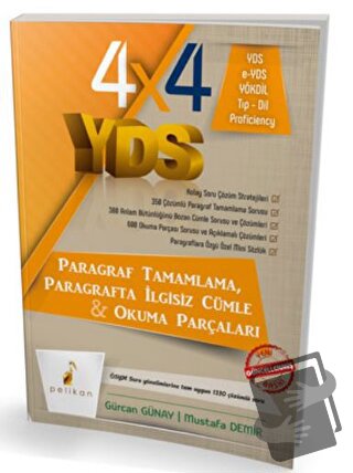 4x4 YDS Seti 2. Kitap Paragraf Tamamlama, Paragrafta İlgisiz Cümle ve 