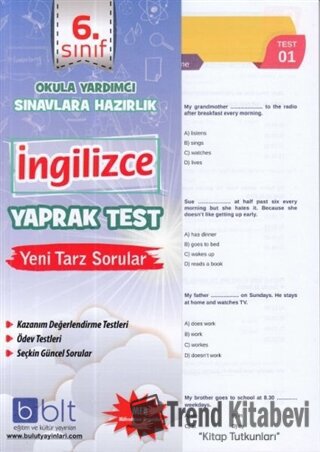 6. Sınıf İngilizce Yaprak Test, Kolektif, Bulut Eğitim ve Kültür Yayın