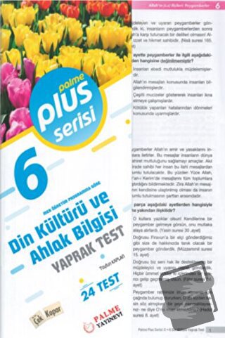 6. Sınıf Plus Serisi Din Kültürü ve Ahlak Bilgisi Yaprak Test - Tayfun