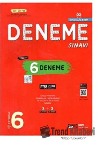 6. Sınıf PYBS 6 Deneme Sınavı, Kolektif, SBM Yayıncılık, Fiyatı, Yorum