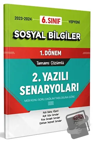 6. Sınıf Sosyal Bilgiler 1. Dönem Ortak Sınavı 2. Yazılı Senaryoları T