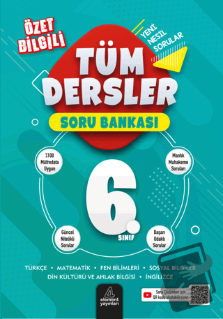 6. Sınıf Tüm Dersler Soru Bankası - Kolektif - 4 Element Yayınları - F