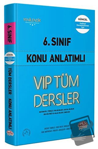 6. Sınıf VIP Tüm Dersler Konu Anlatımlı Mavi Kitap - Kolektif - Editör