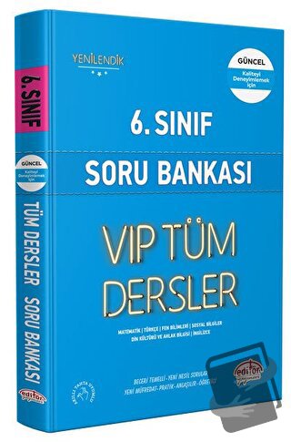 6. Sınıf VIP Tüm Dersler Soru Bankası Mavi Kitap - Kolektif - Editör Y