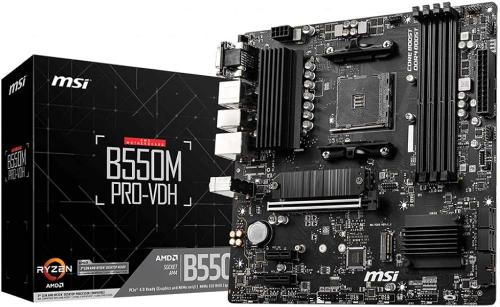 Msi B550M Pro-Vdh Am4 Ddr4 4400(Oc) Hdmı Dp Vga M.2 Usb3.2 Matx Anakar