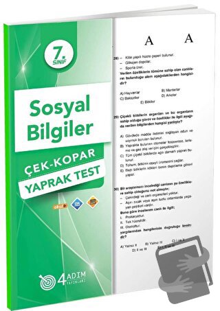 7. Sınıf Sosyal Bilgiler Çek Kopar Yaprak Test - Kolektif - 4 Adım Yay