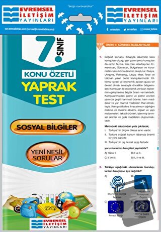 7. Sınıf Sosyal Bilgiler Konu Özetli Yaprak Test - Kolektif - Evrensel