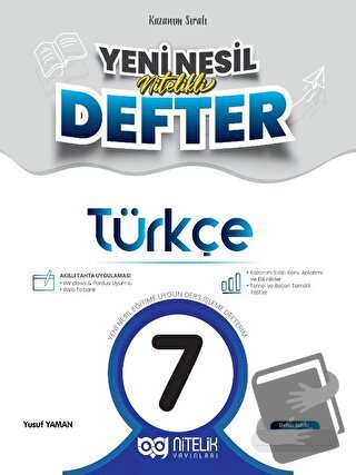 7. Sınıf Türkçe Yeni Nesil Nitelikli Defter - Yusuf Yaman - Nitelik Ya