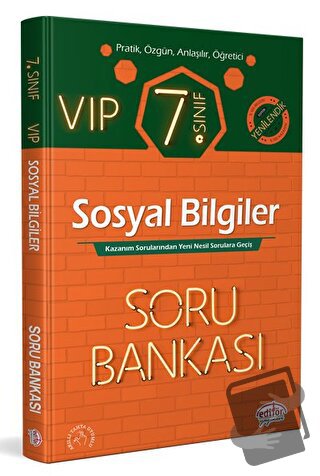 7. Sınıf VIP Sosyal Bilgiler Soru Bankası - Kolektif - Editör Yayınevi