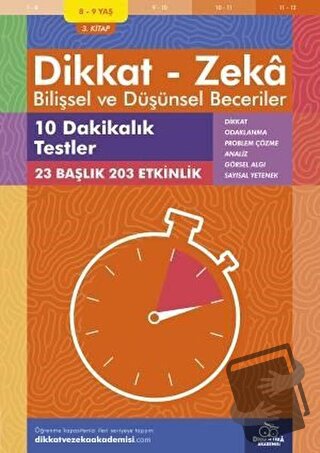 8-9 Yaş Dikkat - Zeka Bilişsel ve Düşünsel Beceriler 3. Kitap - 10 Dak