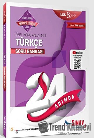 8. Sınıf 24 Adımda Türkçe Soru Bankası, Kolektif, Sınav Yayınları, Fiy