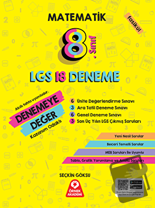 8. Sınıf Denemeye Değer Matematik LGS 18 Deneme - Seçkin Göksu - Örnek