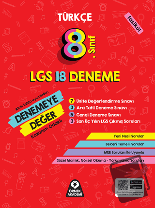 8. Sınıf Denemeye Değer Türkçe LGS 18 Deneme - Ayşe Büşra Yükselmiş - 