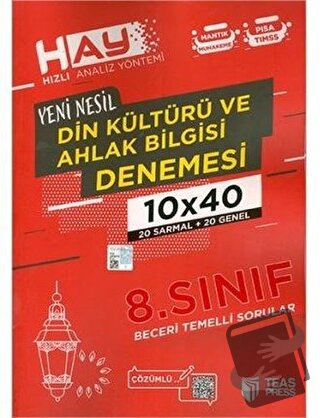 8. Sınıf Din Kültürü ve Ahlak Bilgisi HAY Branş Deneme - Kolektif - Te