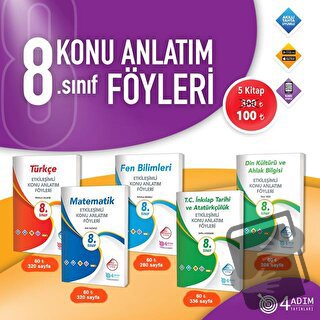 8. Sınıf Etkileşimli Konu Anlatım Föyleri Seti - Kolektif - 4 Adım Yay