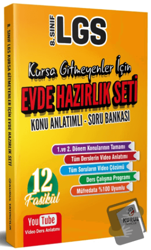 8. Sınıf LGS Kursa Gitmeyenler İçin Evde Hazırlık Seti Konu Anlatımlı 