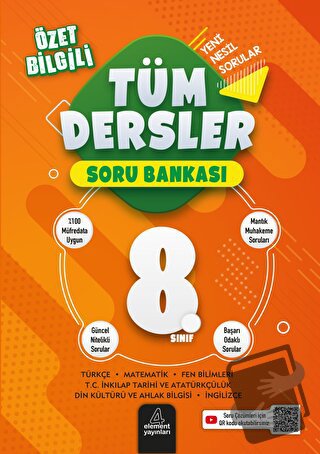 8. Sınıf Tüm Dersler Soru Bankası - Kolektif - 4 Element Yayınları - F