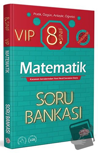 8. Sınıf VIP Matematik Soru Bankası - Kolektif - Editör Yayınevi - Fiy