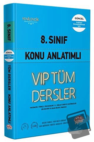 8. Sınıf VIP Tüm Dersler Konu Anlatımlı Mavi Kitap - Kolektif - Editör