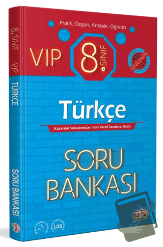 8. Sınıf VIP Türkçe Soru Bankası - Kolektif - Editör Yayınevi - Fiyatı