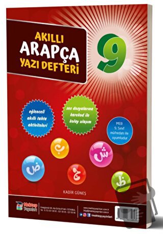 9. Sınıf Akıllı Arapça Yazı Defteri - Kadir Güneş - Mektep Yayınları -