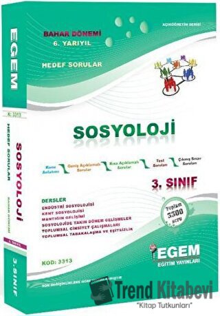 Açıköğretim Sosyoloji 3. Sınıf 6. Yarıyıl Bahar Dönemi Konu Anlatımlı 