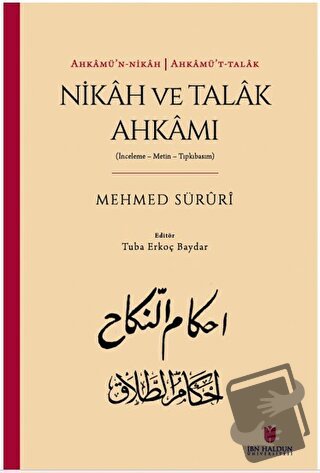 Ahkamü'n-nikah Ahkamü't-talak Nikah ve Talak Ahkamı - Mehmed Süruri - 