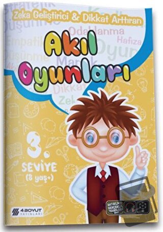 Akıl Oyunları 3.Seviye(8 Yaş+) - Kolektif - 4 Boyut Yayınları - Fiyatı