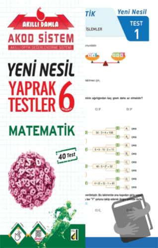 Akıllı Damla Matematik Yeni Nesil Yaprak Testler - 6. Sınıf - Kolektif