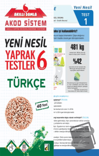 Akıllı Damla Türkçe Yeni Nesil Yaprak Testler - 6. Sınıf - Kolektif - 