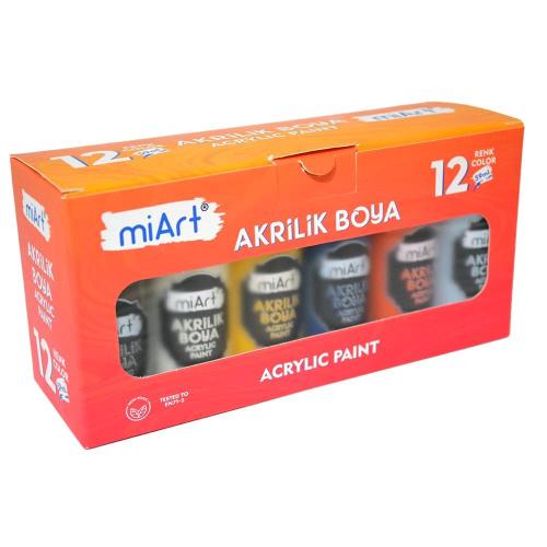 Miart Akrilik Boya 12 Li Set 59 Ml - - Miart - Fiyatı - Yorumları - Sa